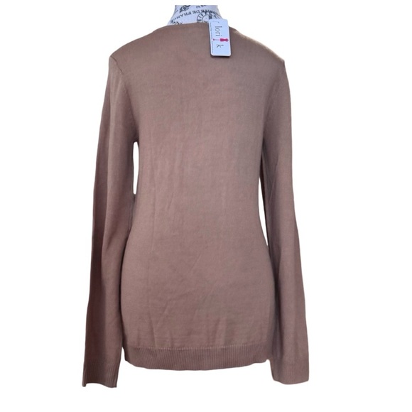 Yansi Fugel Women’s Crew Neck Sweater. Camel (Tan). Medium - Picture 6 of 9